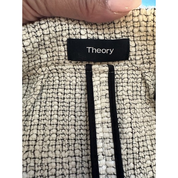 Theory Ivory Clairene R Carson Tweed Coat Size Small. Best- Selling. Retail $495 - Picture 8 of 15
